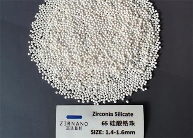 1.41.6mm het Silicaatparels van het grootte de Witte Bulkdichtheid van 65 Zirconium 4 g/cm3 voor Verf/Deklagen